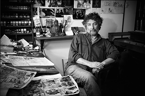 Regis Loisel dans son atelier